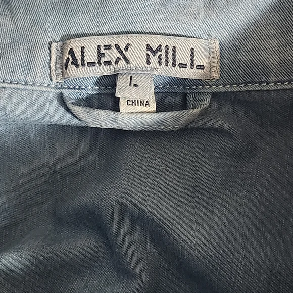 ALEX MILL Indigo Dyed Expedition Linen Cotton Blend Jumpsuit Size L - Picture 3 of 16